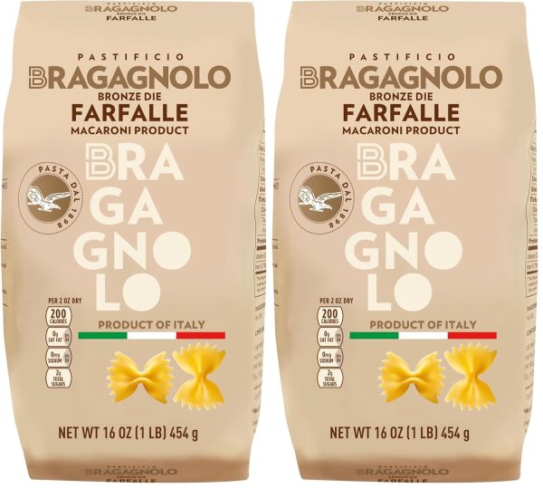 Bragagnolo Farfalle Pasta Bronze Drawn Italian Durum Wheat-0