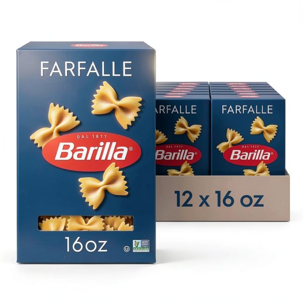Barilla Farfalle Pasta Non-GMO Kosher Certified 12 Boxes-0