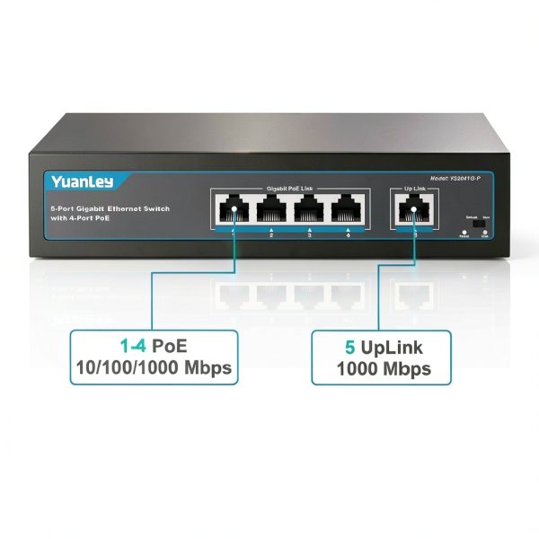 YuanLey 18 Port PoE Switch Metal Design 1000Mbps-1