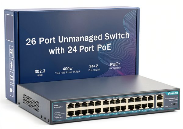 YuanLey PoE Switch 26 Port Metal Design Business-0