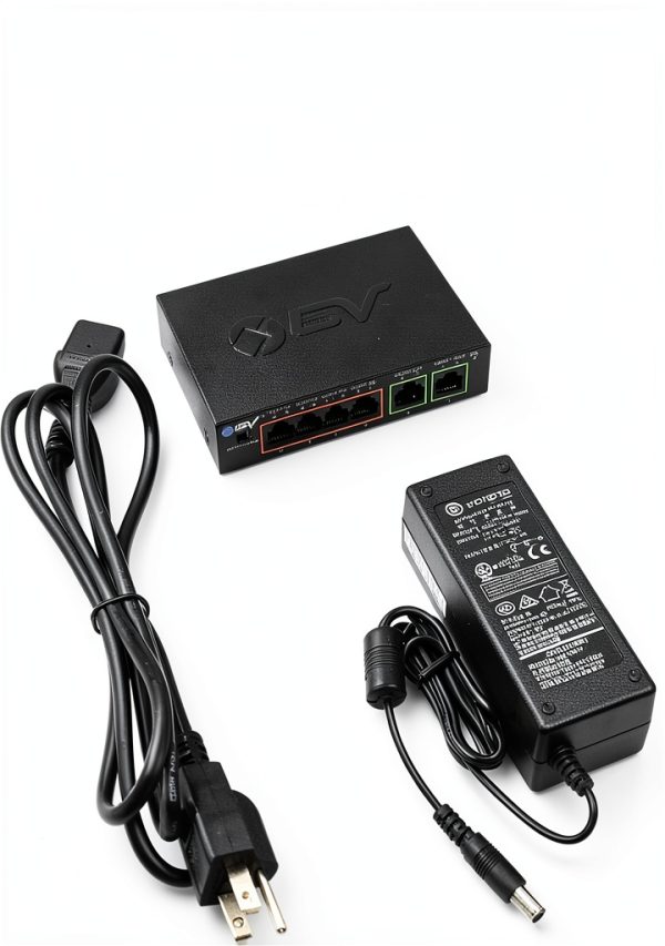 BV-Tech PoE Switch 4-Port Metal Housing with Hi-PoE-6