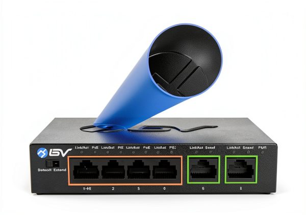 BV-Tech PoE Switch 4-Port Metal Housing with Hi-PoE-2