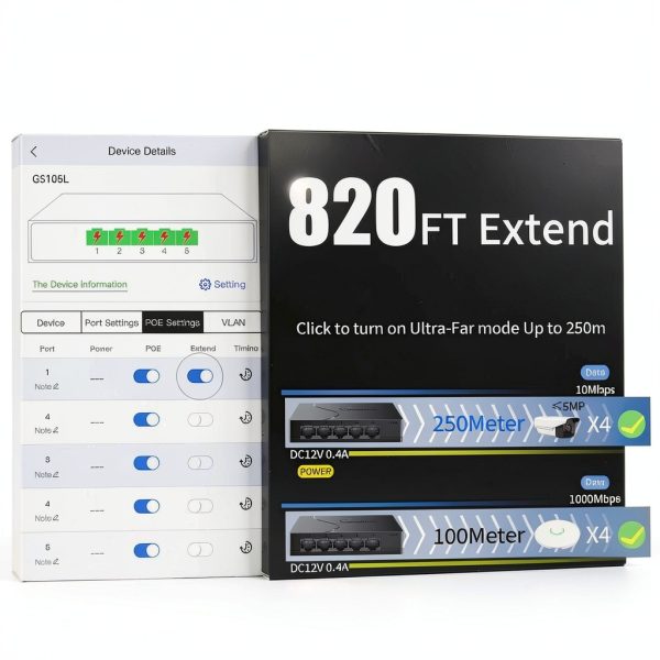 Goalake 5 Port Gigabit Cloud Managed Switch-4