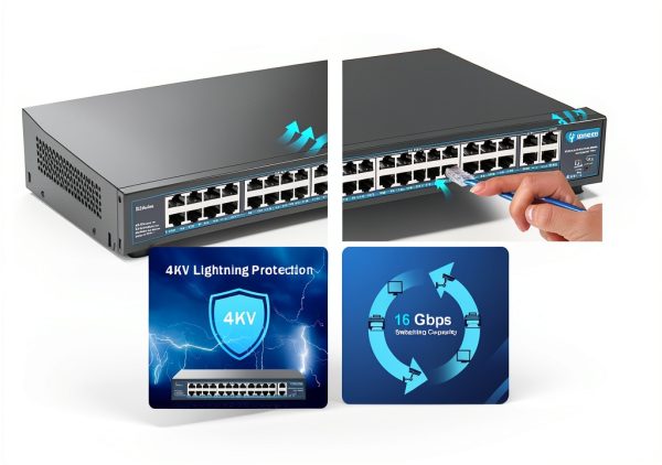 YuanLey PoE Switch 26 Port Metal Design Business-5