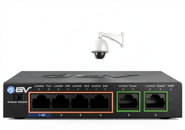 BV-Tech PoE Switch 4-Port Metal Housing with Hi-PoE-3