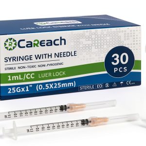 30 Pack 1mL Syringe Needle 25G 1in Careach Durable Lab Injection-0
