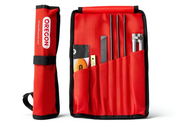 Oregon Universal Chainsaw Field Sharpening Kit, Chainsaw Chain Sharpener with 5/32-Inch (4 mm), 3/16-Inch (4.8 mm), & 7/32-Inch (5.5 mm) Round Files, Flat File, Handle, Filing Guide & Pouch (617067)-0