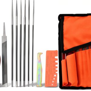Chainsaw File Hipa 12-Pack Kit with Round & Flat Files, Depth Gauge-0