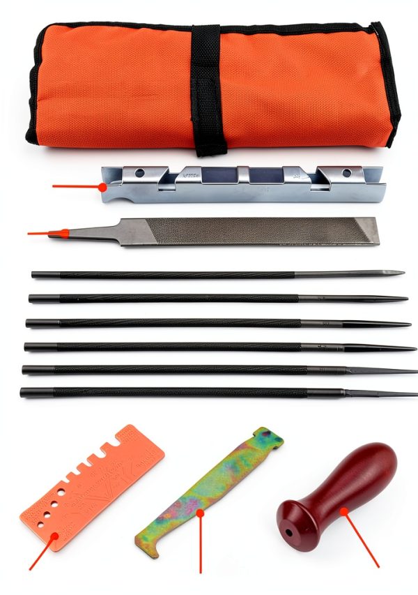 Chainsaw File Hipa 12-Pack Kit with Round & Flat Files, Depth Gauge-8
