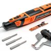 Sharp Pebble Electric Cordless Chainsaw Sharpener Kit - Comes with Chain Saw Sharpener Tool, 4 File Size Sharpening Wheels, Angle Attachment, Wrench & eBook-1
