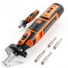Sharp Pebble Electric Cordless Chainsaw Sharpener Kit - Comes with Chain Saw Sharpener Tool, 4 File Size Sharpening Wheels, Angle Attachment, Wrench & eBook-0