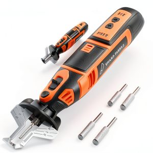 Sharp Pebble Electric Cordless Chainsaw Sharpener Kit - Comes with Chain Saw Sharpener Tool, 4 File Size Sharpening Wheels, Angle Attachment, Wrench & eBook-0