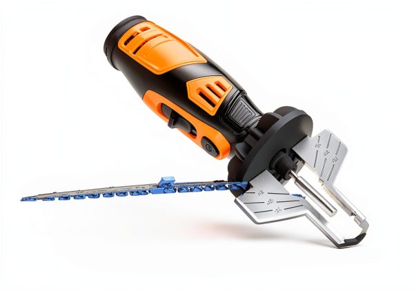 Sharp Pebble Electric Cordless Chainsaw Sharpener Kit - Comes with Chain Saw Sharpener Tool, 4 File Size Sharpening Wheels, Angle Attachment, Wrench & eBook-4