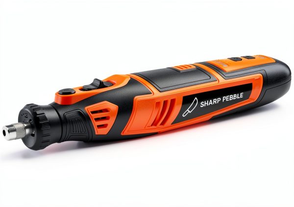 Sharp Pebble Electric Cordless Chainsaw Sharpener Kit - Comes with Chain Saw Sharpener Tool, 4 File Size Sharpening Wheels, Angle Attachment, Wrench & eBook-2