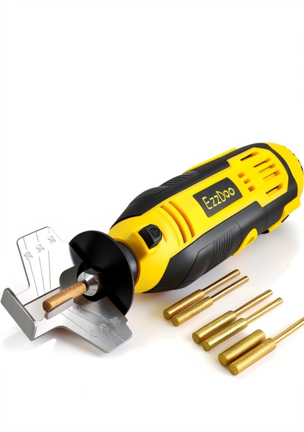 Electric Chainsaw Sharpener Kit with Titanium-Coated Diamond Bits by-0